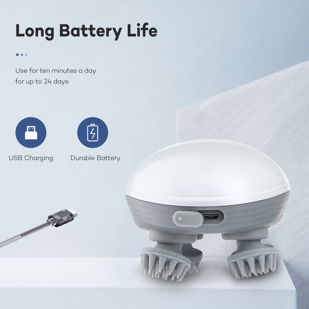 Portable wellness massager for relaxing scalp care routines