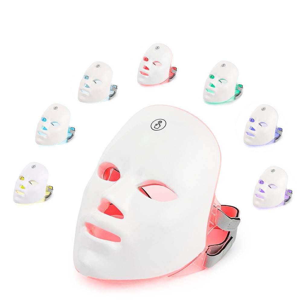 Portable LED face mask light for home self-care and beauty sessions