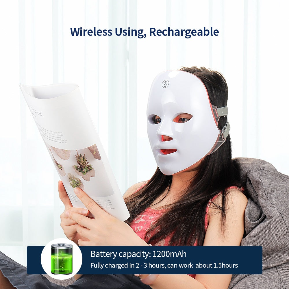 Wearable LED beauty mask for relaxing skincare sessions