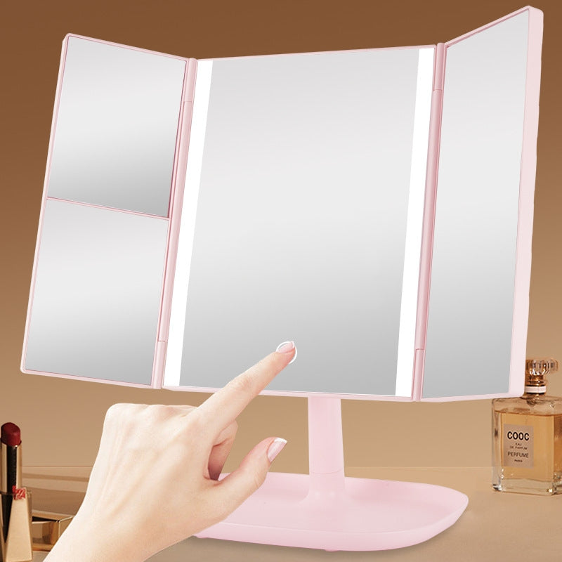 Three side folding intelligent LED light for wide indoor illumination
