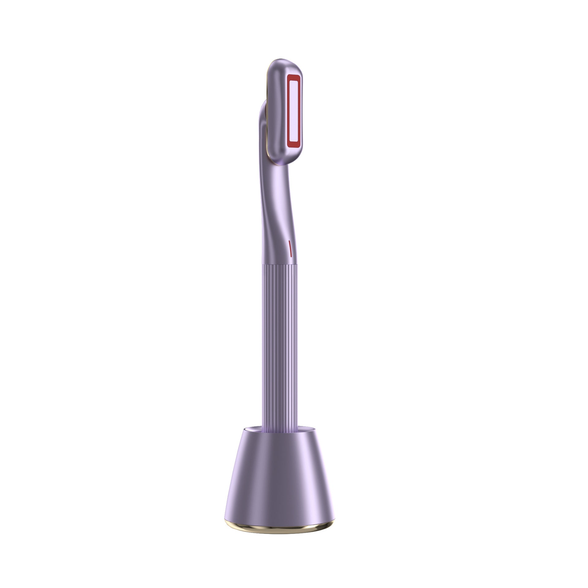 Purple Face Massage Device with ergonomic handle and red light facial massage head