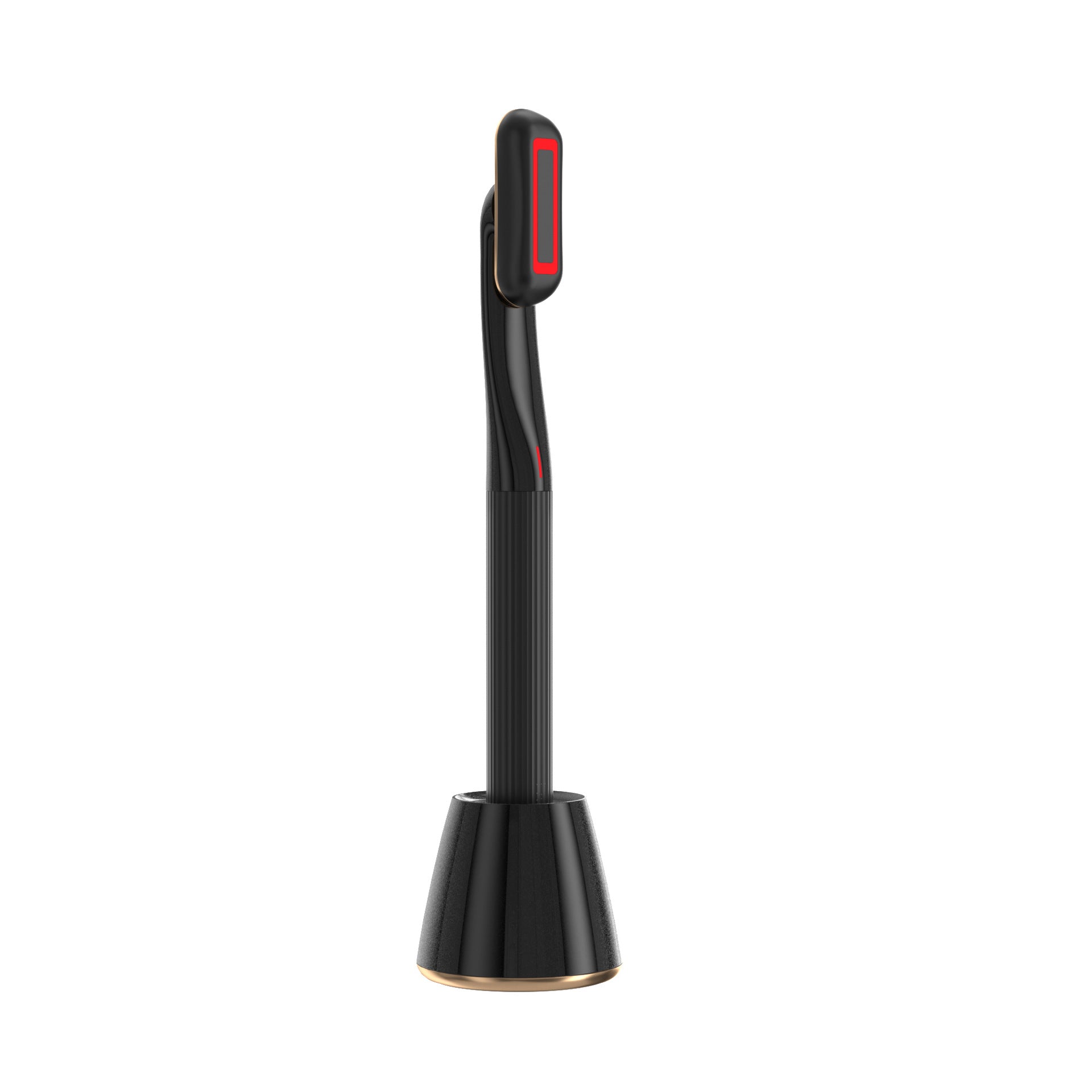 Black Face Massage Device with red light massage head and charging base