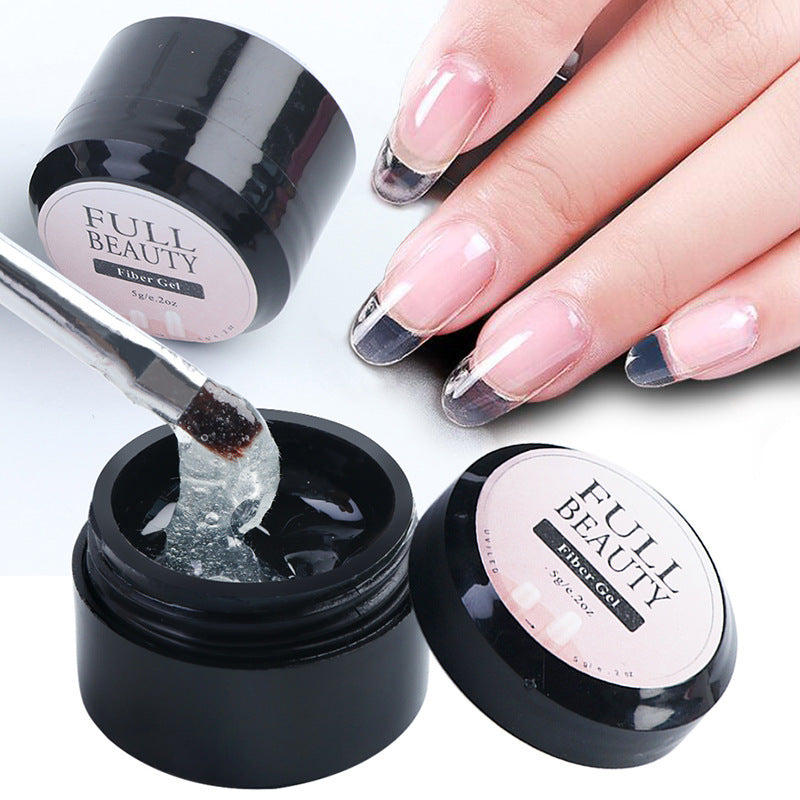 Nail fiber gel for professional nail extension and strengthening