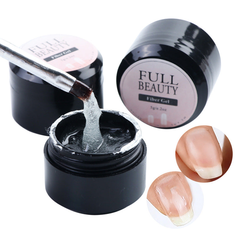Professional nail fiber gel for smooth manicure application