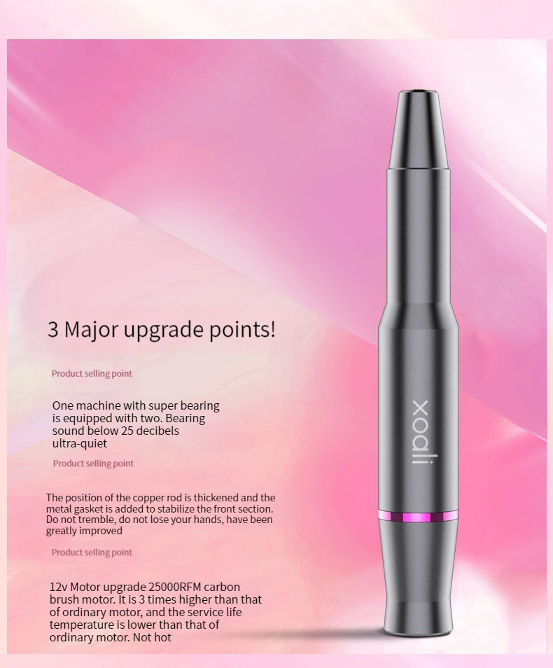Portable electric nail drill kit for manicure and pedicure care