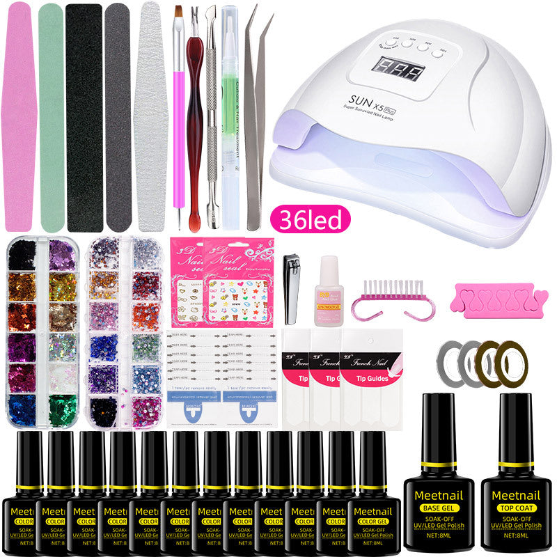 Gel nail polish kit for professional manicure and nail art routines