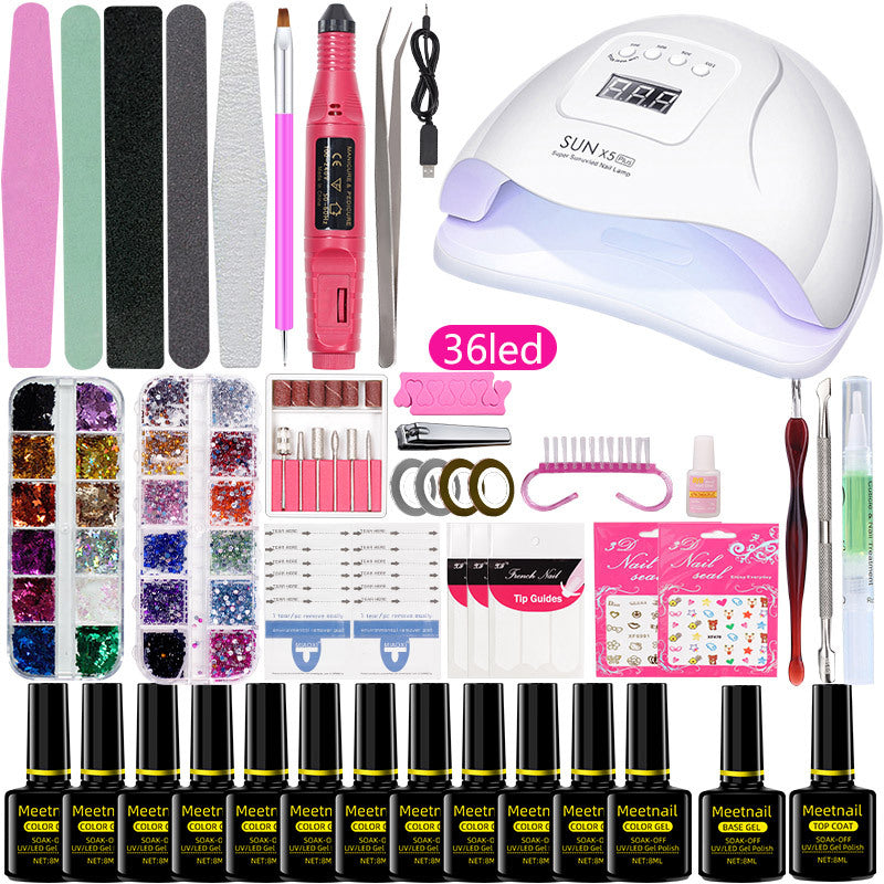 Gel manicure kit with glossy and long-lasting nail polish