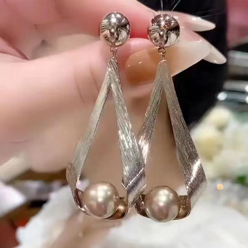 Silver Needle Diamond French Earrings