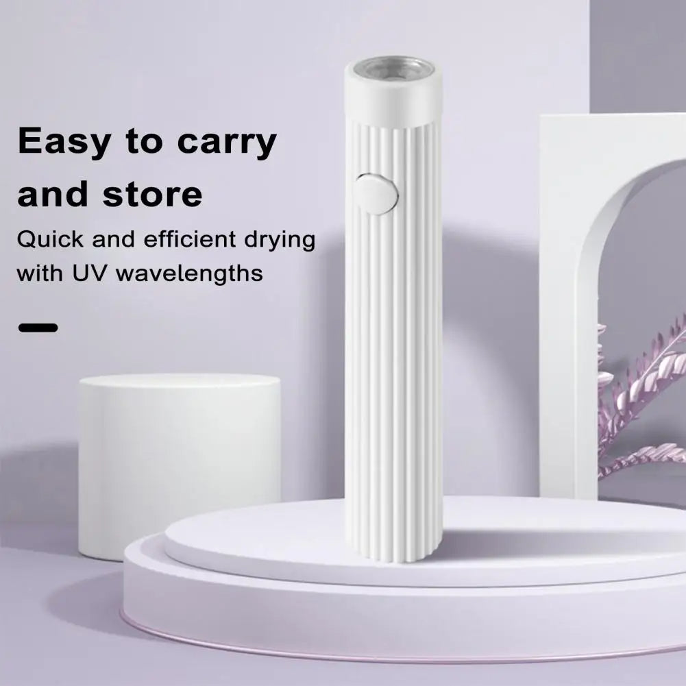 Compact handheld nail curing lamp for gel nail polish drying