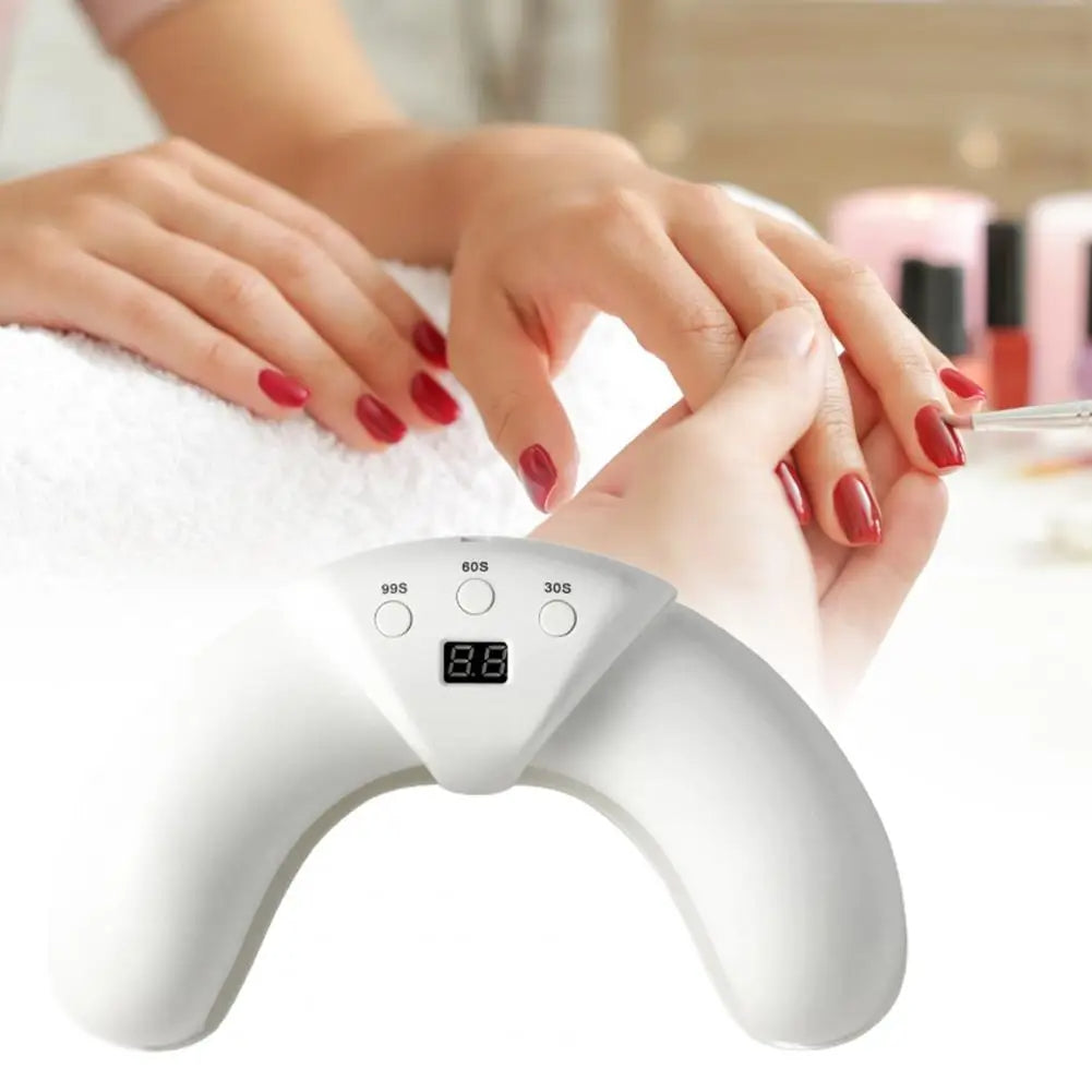 Crescent shaped folding nail art lamp for gel nail curing