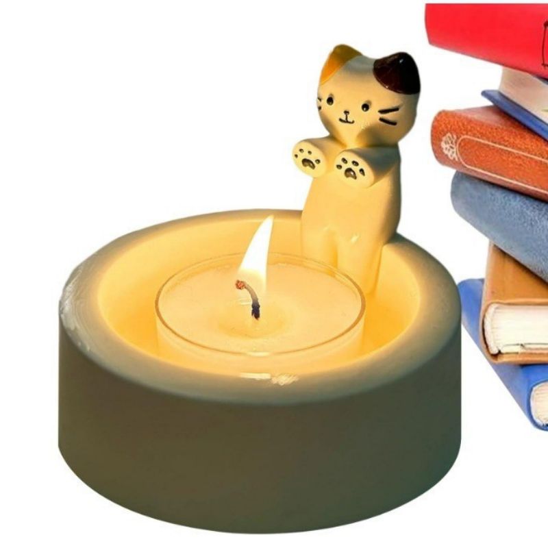 Cartoon Kitten Candle Holder Ornament