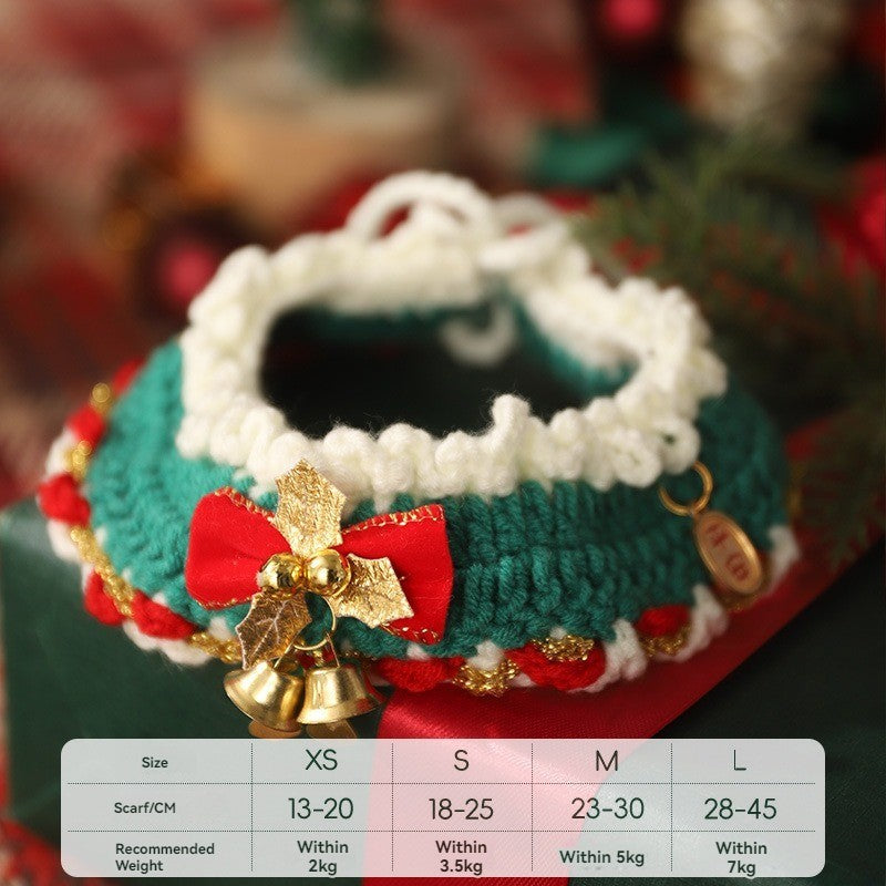 قلادة محبوكة لحيوانات أليفة عيد الميلاد