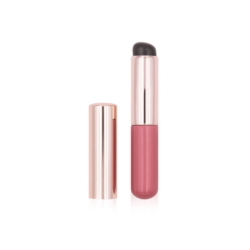 Silicone lip brush rose red with lid