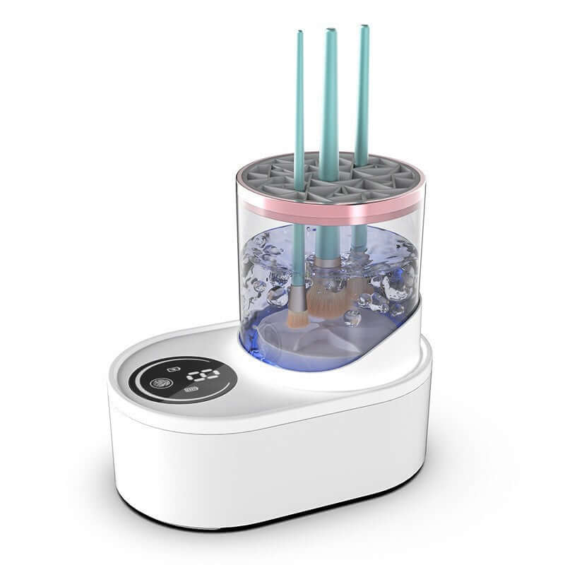 Electric cosmetic brush cleaner with portable and easy-to-use design
