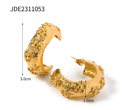 Flower C- Shaped Earrings