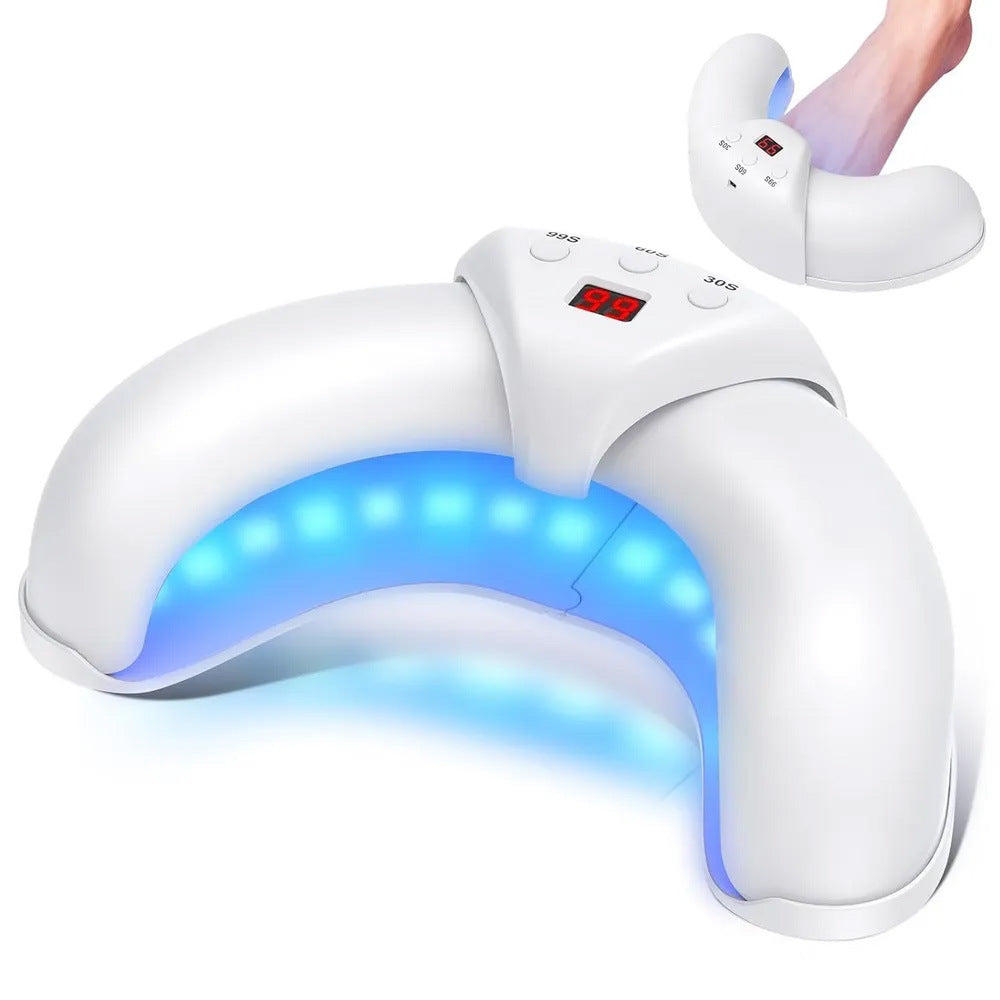Compact crescent nail lamp for convenient nail beauty routines
