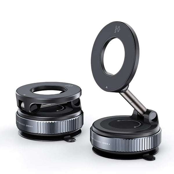 Magnetic Car Phone Holder Foldable Design 360° Adjustable Vacuum