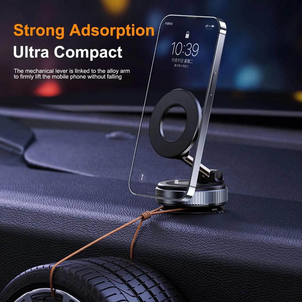Magnetic Car Phone Holder Foldable Design 360° Adjustable Vacuum