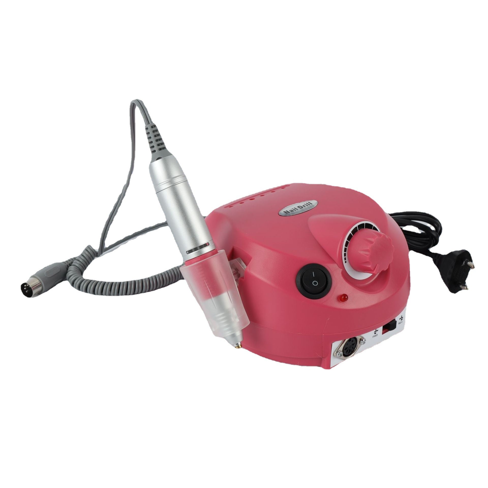Portable nail drill with ergonomic handle for comfortable use