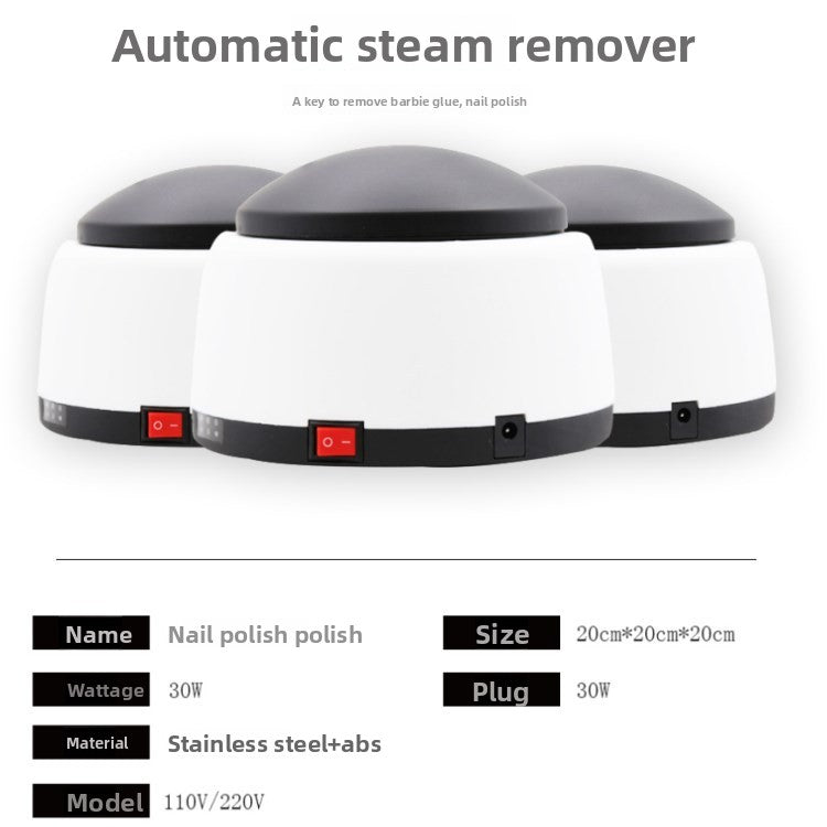 Professional manicure steam nail remover with compact design