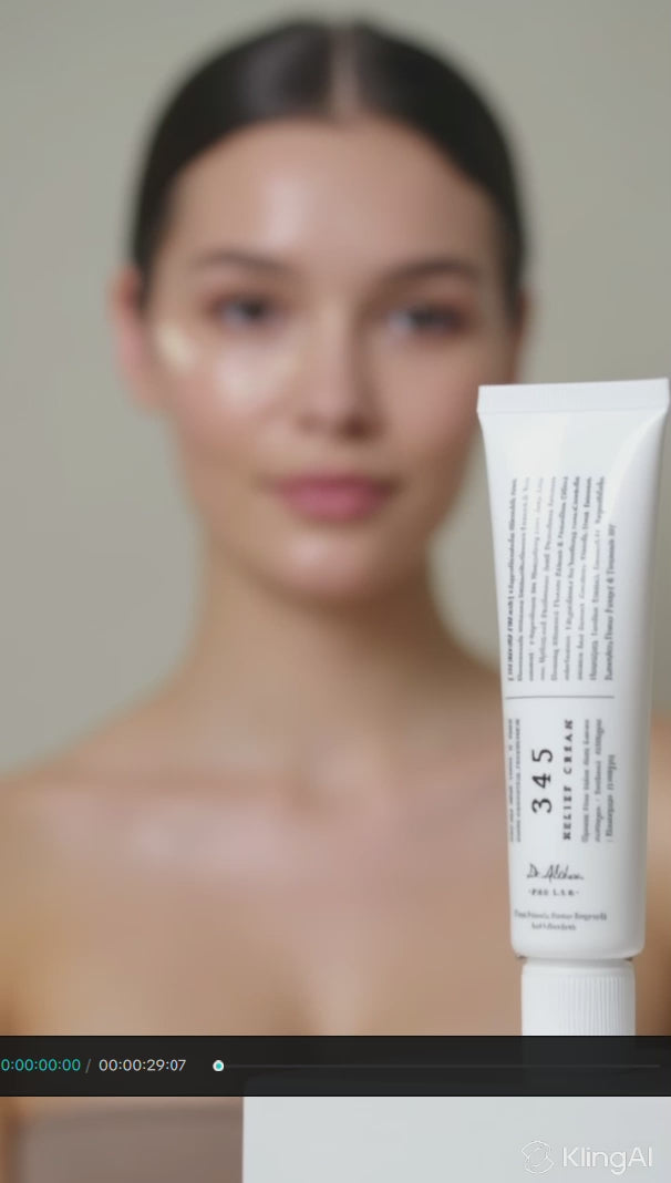 345 skin moisturizing cream demonstration showing smooth hydration and skincare application
