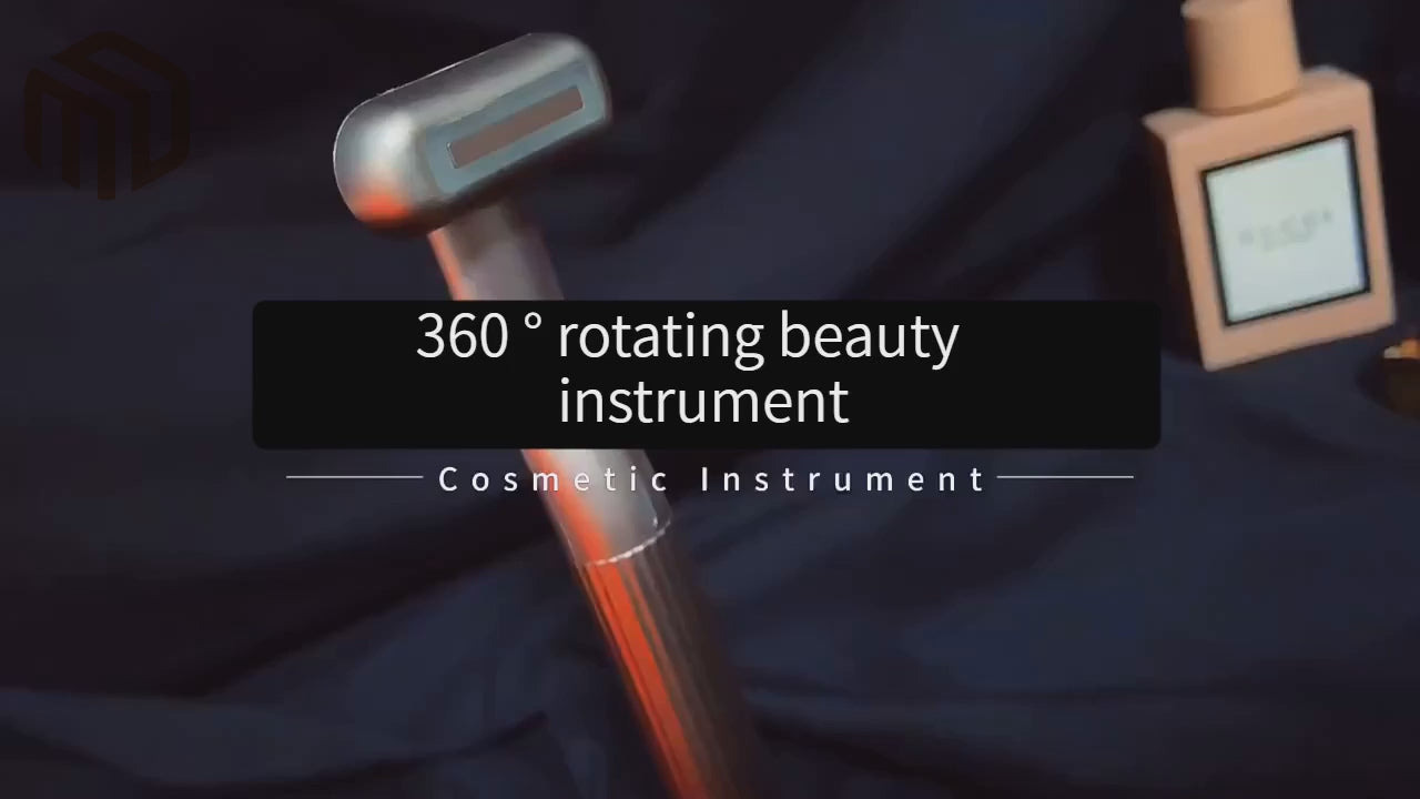 Face massage device demonstration showing facial massage and skincare routine usage
