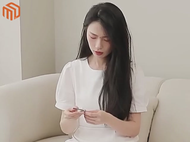 Electric nail sander demonstration showing manicure and nail polishing process