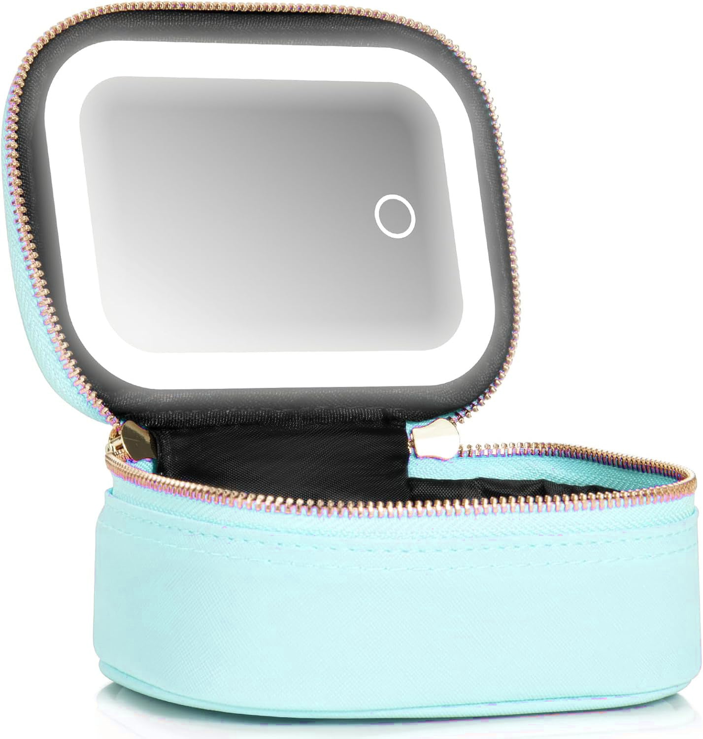 Portable vanity organizer with illuminated beauty mirror