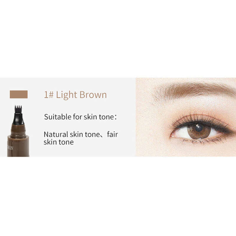 Natural brow defining pen with four-fork applicator design