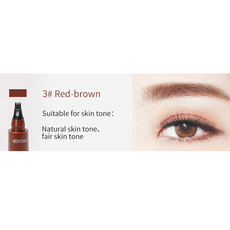 Four-tip eyebrow pen for filling sparse eyebrow areas naturally