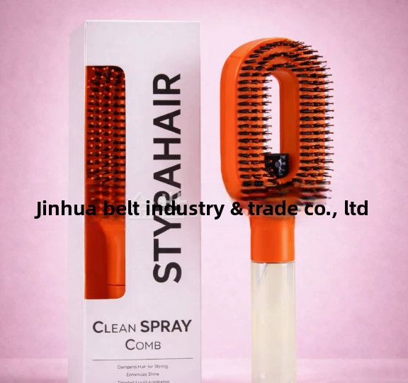 Moisturizing spray hair brush for reducing flyaway hair appearance