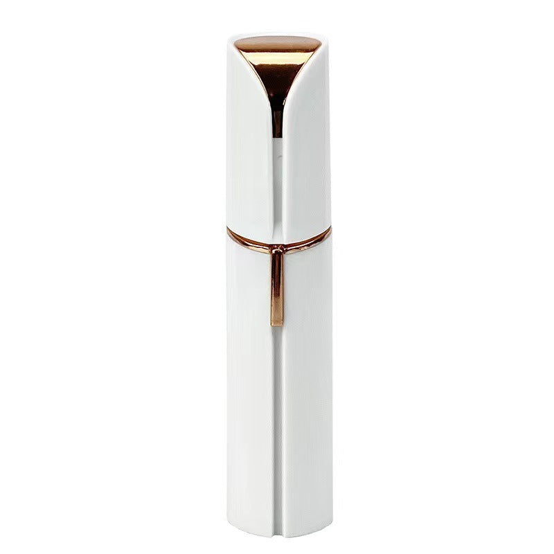 Silver and rose gold cylindrical product on a white background