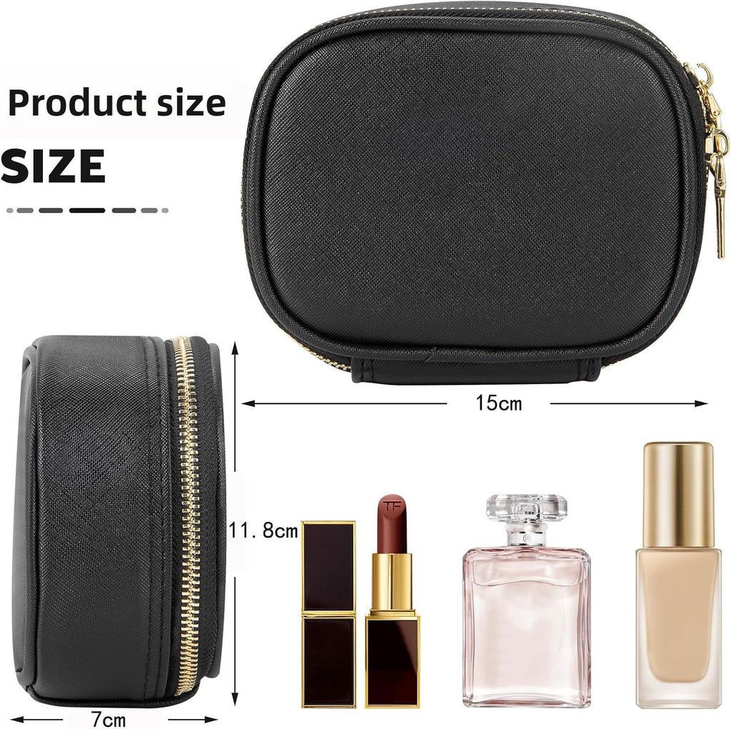 Portable cosmetic organizer with built-in LED makeup mirror