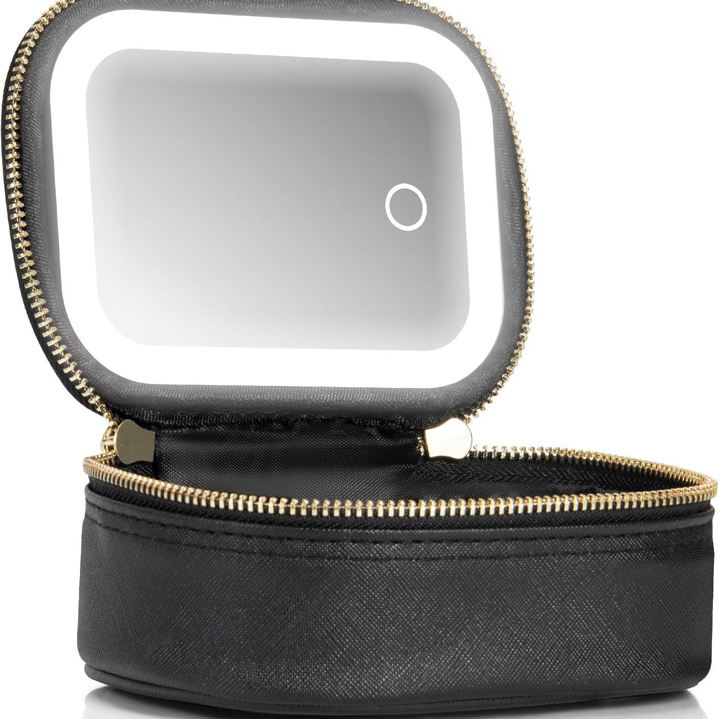 Portable vanity organizer with illuminated beauty mirror