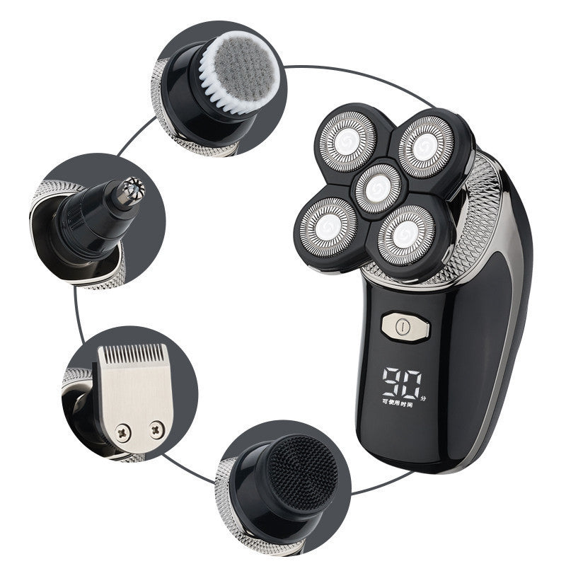 Five-head electric razor for smooth and comfortable shaving