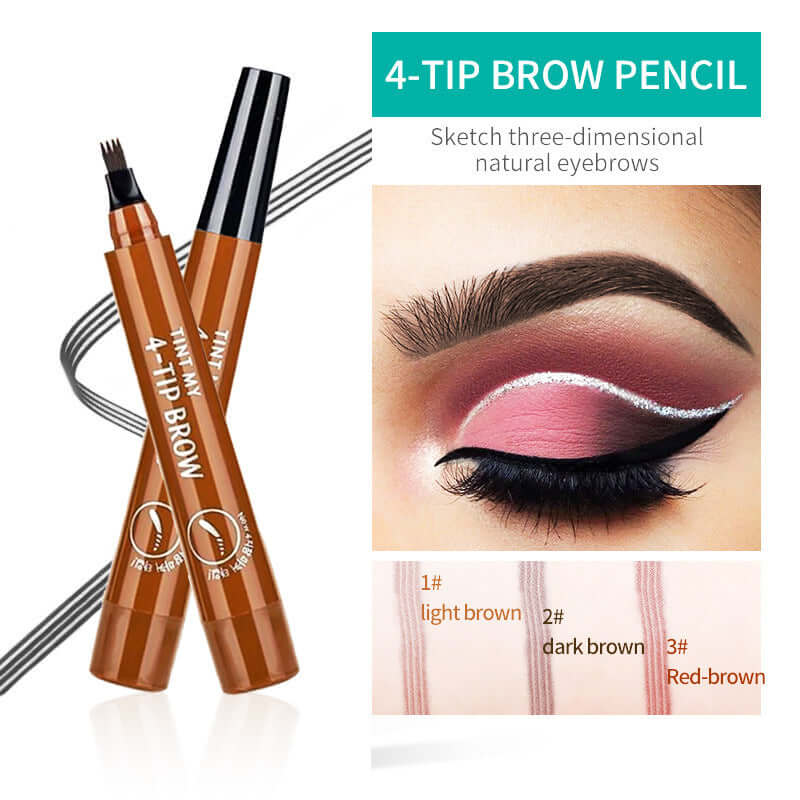 Smudge-resistant eyebrow pencil with realistic hair-stroke effect