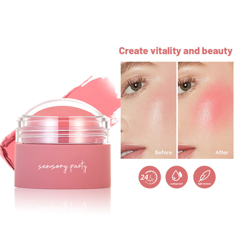 Soft glow blush cream creating a natural radiant cheek color